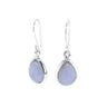 Blue Lace Agate Tear-drop Silver Earrings