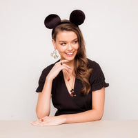 Mickey Mouse Wire Style Earrings Yellow Gold