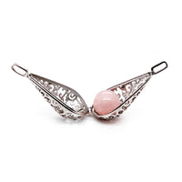 Rose Quartz in Stainless Steel Drop Shape Locket