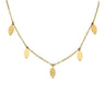 Stainless Steel Leaves Charm Necklace Yellow Gold