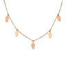 Stainless Steel Leaves Charm Necklace Rose Gold