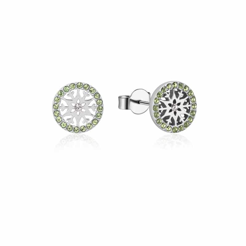 Frozen 2 Snowflake August Birthstone Stud Earrings