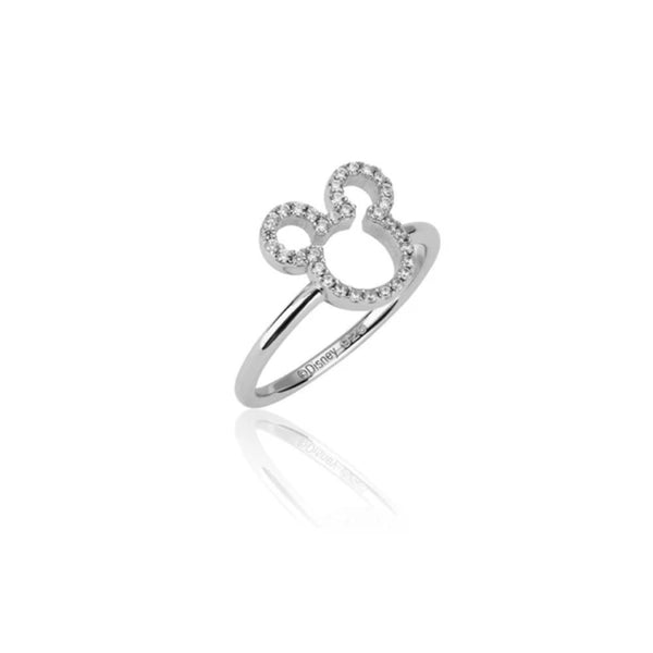Precious Metal Mickey Mouse Outline CZ Ring