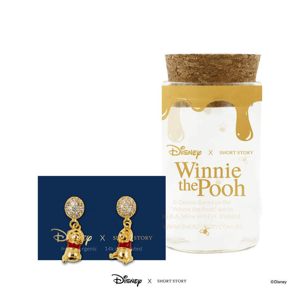 DISNEY DROP EARRING DIAMANTE BALLOON POOH