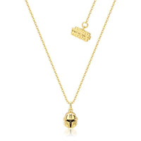 Precious Metal Star Wars The Mandalorian Crystal Helmet Necklace Yellow Gold