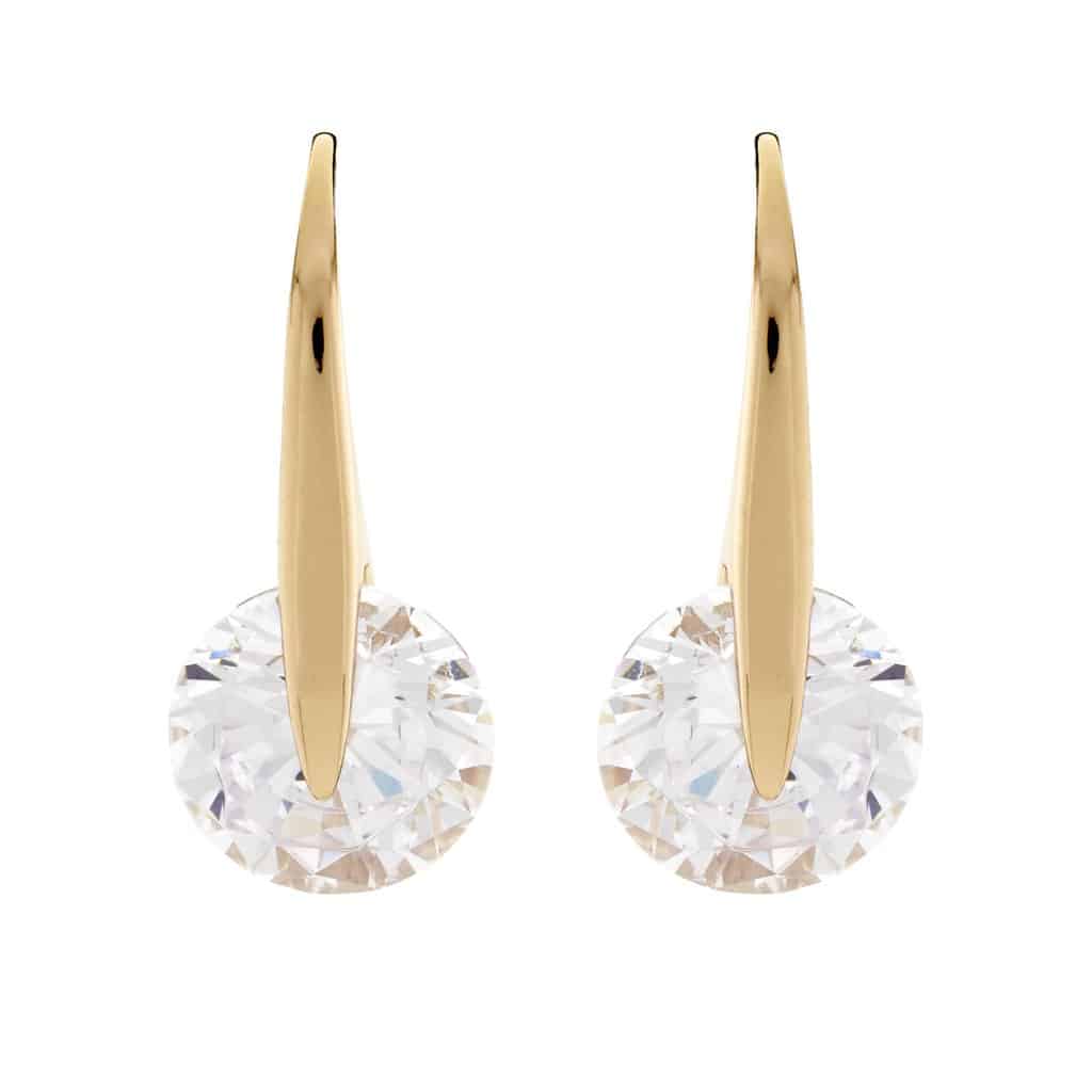 FLAOTING STONE EARRINGS YELLOW