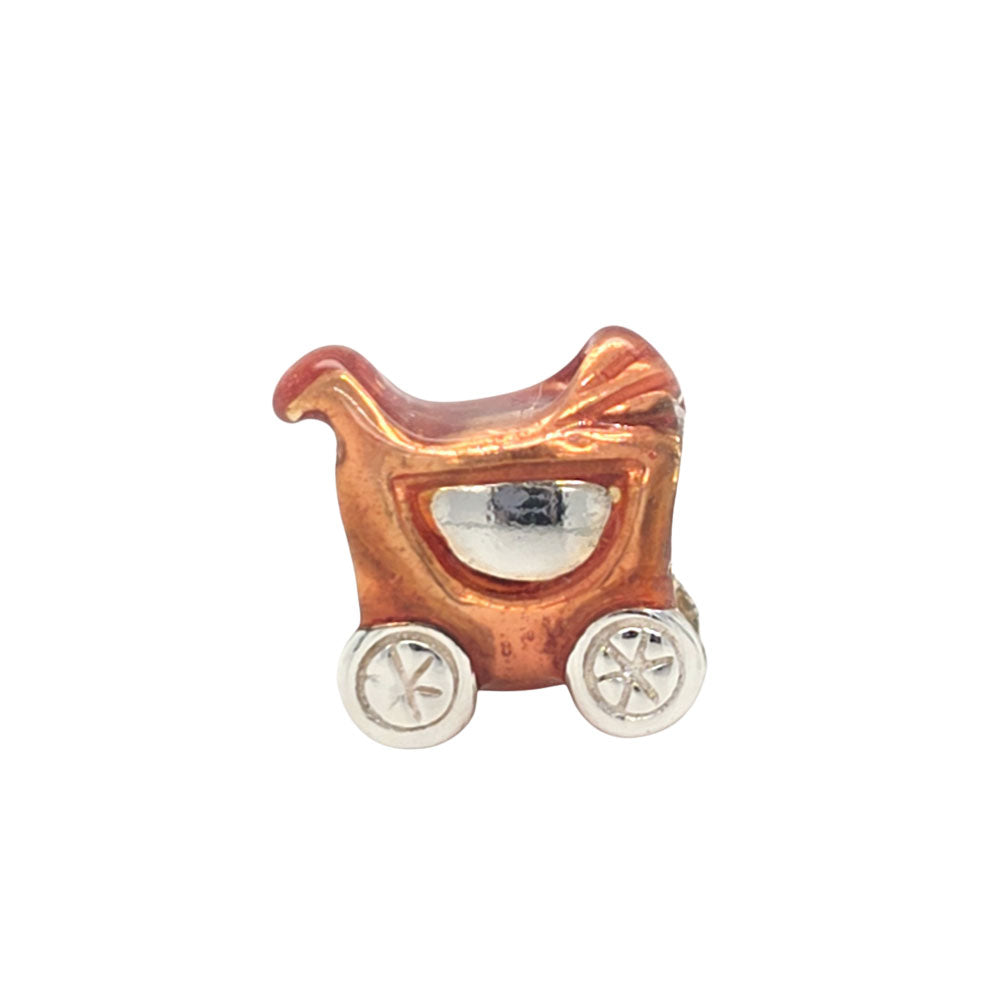 TE045PK Peach Coloured Pram Charm