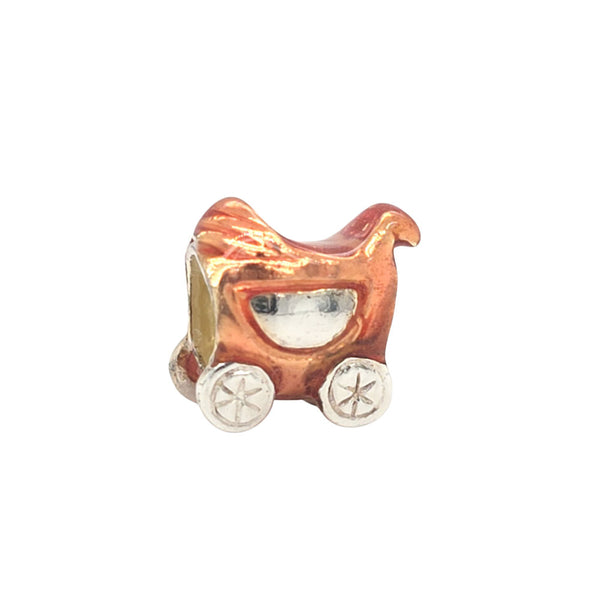 TE045PK Peach Coloured Pram Charm