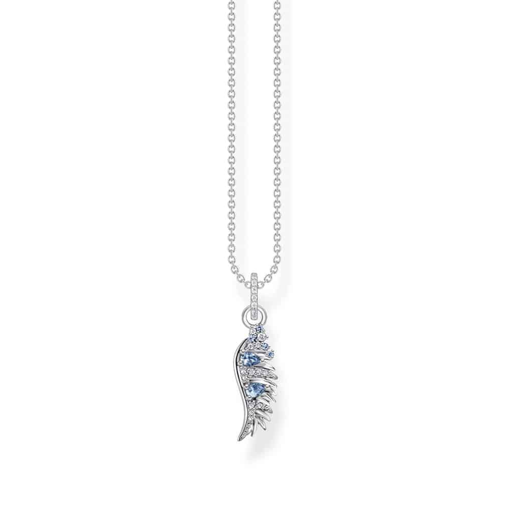 Phoenix Wing with Blue Stones Silver