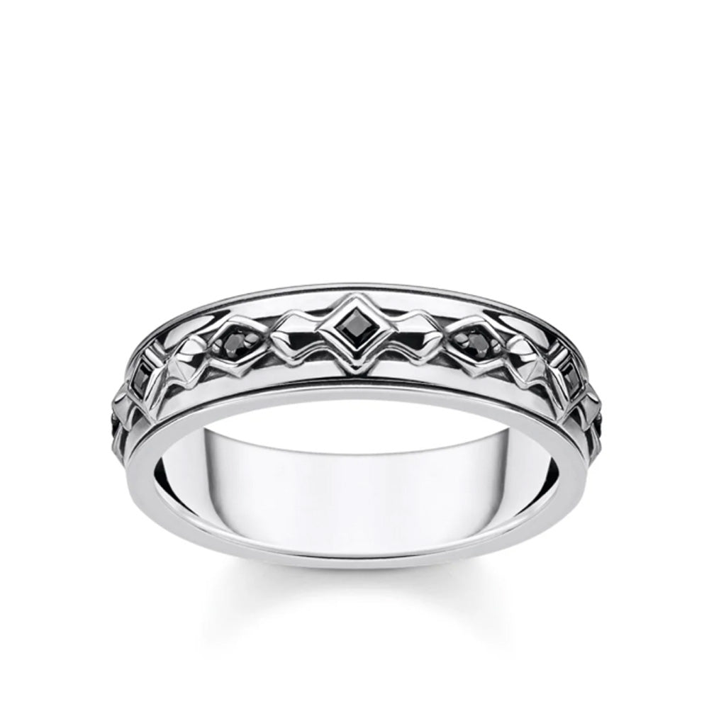 Kingdom Scattered Black CZ Ring