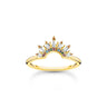 Ring with Sun Beams and Colourful Stones