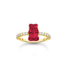 Gold-plated Ring with Strawberry Red Goldbear