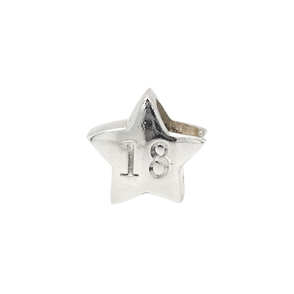 TT237_18 Silver Star 18 Charm