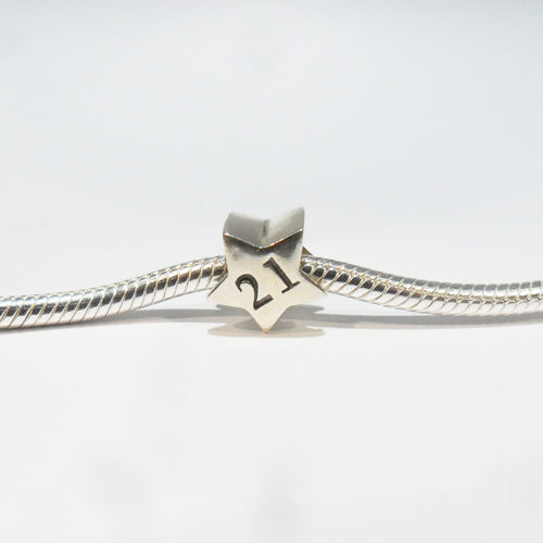 TT237_21 Silver Star 21 Charm
