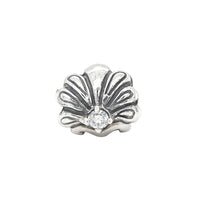 TT375CZ Silver Peacock Feathers Spacer Charm