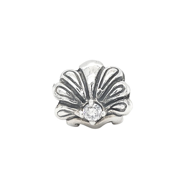 TT375CZ Silver Peacock Feathers Spacer Charm
