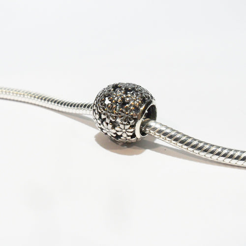 TT628 Silver Flower Spacer Charm