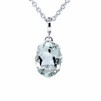 Green Amethyst Enhancer Silver Necklace