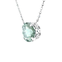 Green Amethyst Silver Necklace