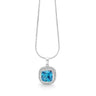 Cushion Cut Ocean Blue CZ pendant