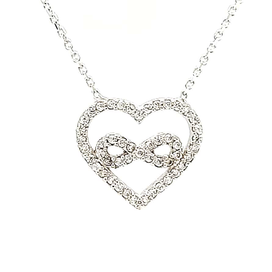 Infinity Love Heart Silver Necklace