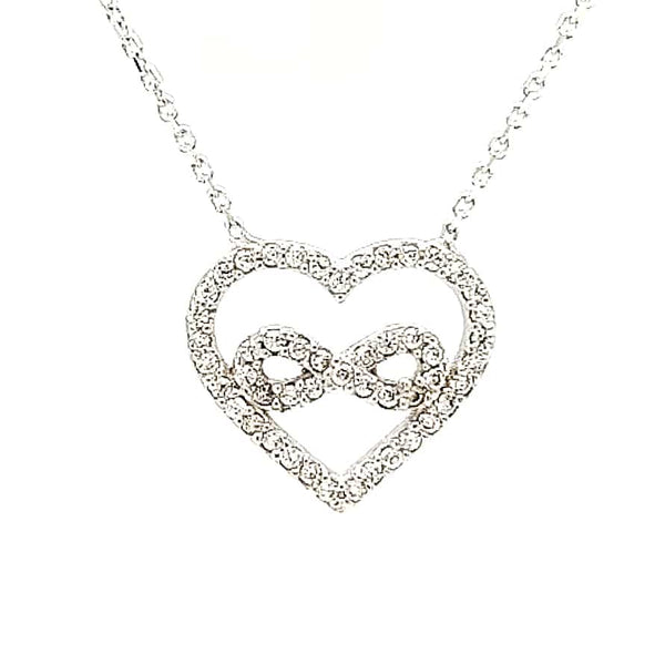 Infinity Love Heart Silver Necklace