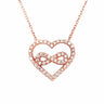 Infinity Love Heart Silver Necklace Rose Gold