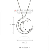 Crescent Moon Silver Necklace