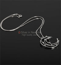 Crescent Moon Silver Necklace