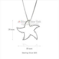 Star Fish Silver Long Necklace