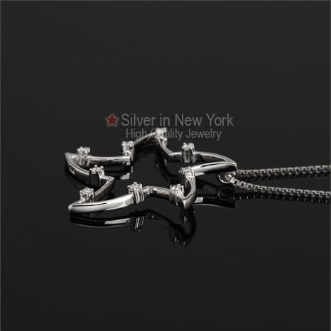 Star Fish Silver Long Necklace