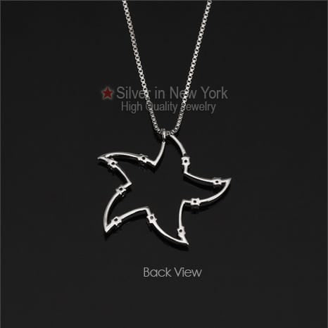 Star Fish Silver Long Necklace