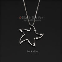 Star Fish Silver Long Necklace