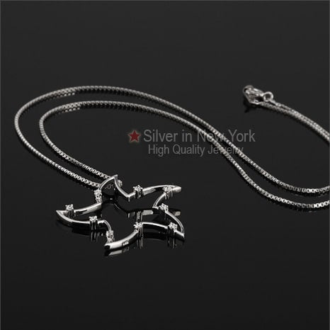 Star Fish Silver Long Necklace