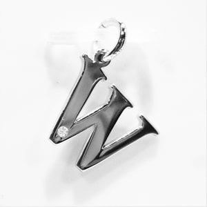 A to Z Initial Silver Pendant with Diamond