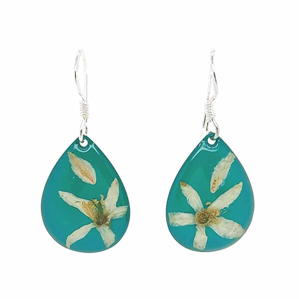 Assorted Earrings Long Leaf Wax Green