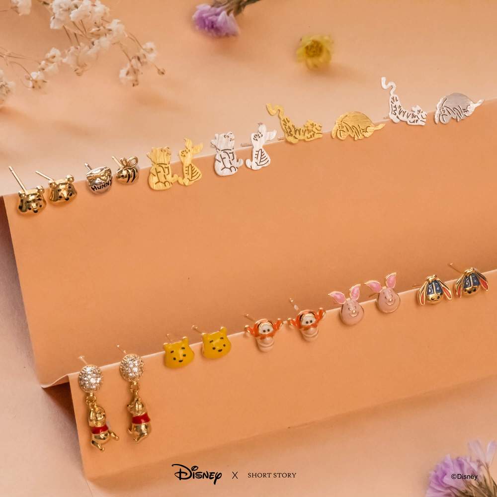 Disney Drop Earrings Diamante Balloon Pooh