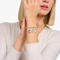Charm Bracelet with Cold Enamel Silver 5mm