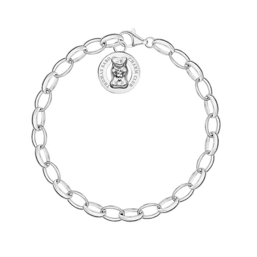 Charm Bracelet with Goldbear Logo Ring Silver