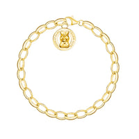 Gold Plated Charm Bracelet with Goldbear Logo Ring