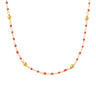 Yellow gold plated Silver Chain Coral Red