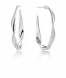 Silver Twister Twist Hoop Earrings