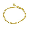 Sterling Silver Oblong Link Chain Bracelet Yellow Gold