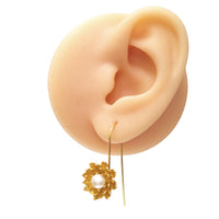 18K Gold Plated Sterling Silver Lotus Hook Earrings