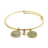 Peridot Crystal Expandable Bangle