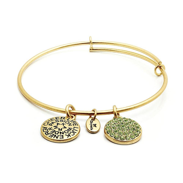 Peridot Crystal Expandable Bangle