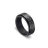 Stainless Steel Pattern Spinning Ring Black