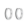 Sterling Silver Black CZ Huggie Earrings