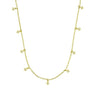 Sterling Silver Petite CZ Charm Necklace Yellow Gold