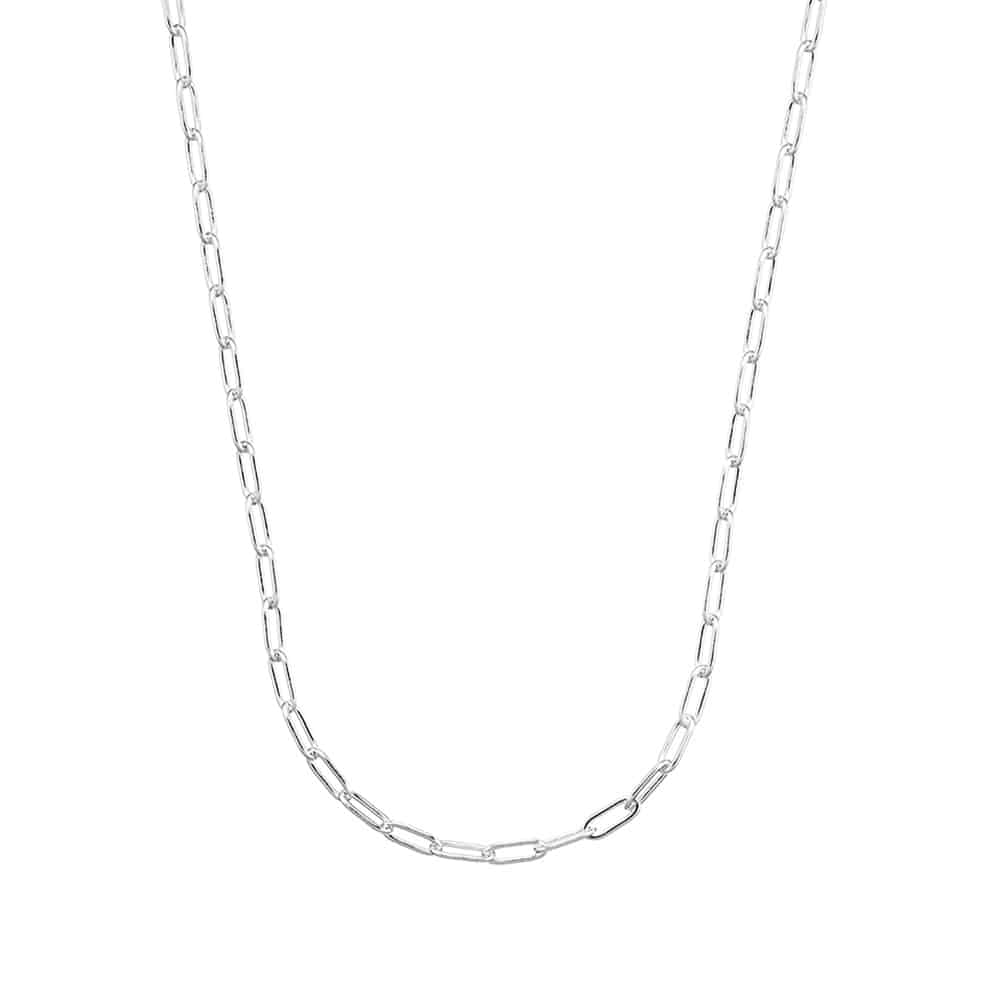 Sterling Silver 5mm Oblong Chain Link Necklace